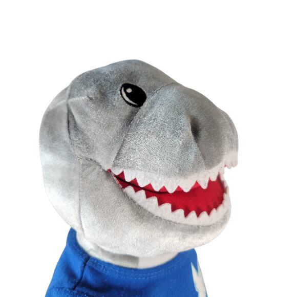 Build A Bear Shark Plush Stuffed Animal 16 Inch With Blue Surfboard Shirt 2018 - Picture 6 of 13